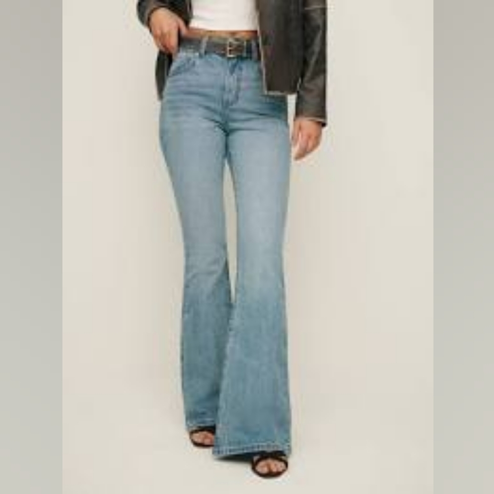 Reformation Margot High Rise Flare Jeans, Malta 27